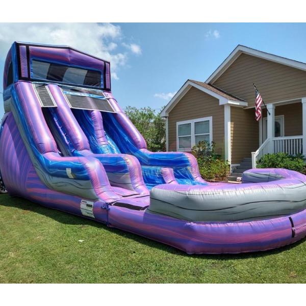 Adult Bouncer Castle Outdoor Inflatable Water Slides With Pool