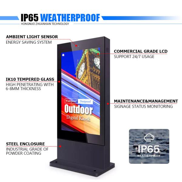 32" Outdoor Lcd Digital Signage Ip65 Waterproof High Resolution