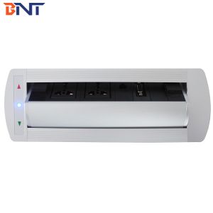 Customized aluminum universal power motorized overturn tabletop power socket