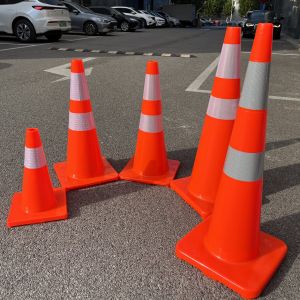 28 Inch Reflective Orange PVC Flexible Traffic Cone for Road Safety and Crowd