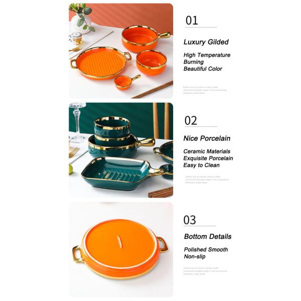 Double Wall Insulated Colorful Ceramic Dinner Plates Nordic Style For Cooking Kitchen