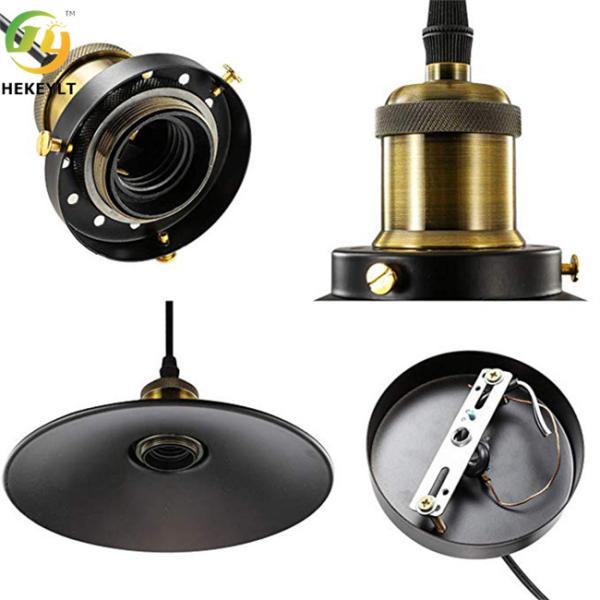 D26cm Iron Finish Nordic Pendant Light With E26 Bulb Base