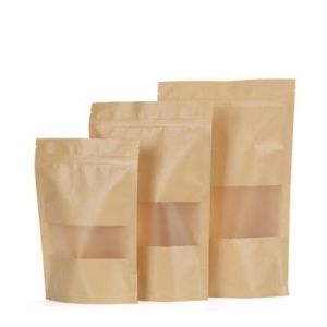 Standing Up Printed moisture proof Kraft zipper coffee food vacuum bag for Food