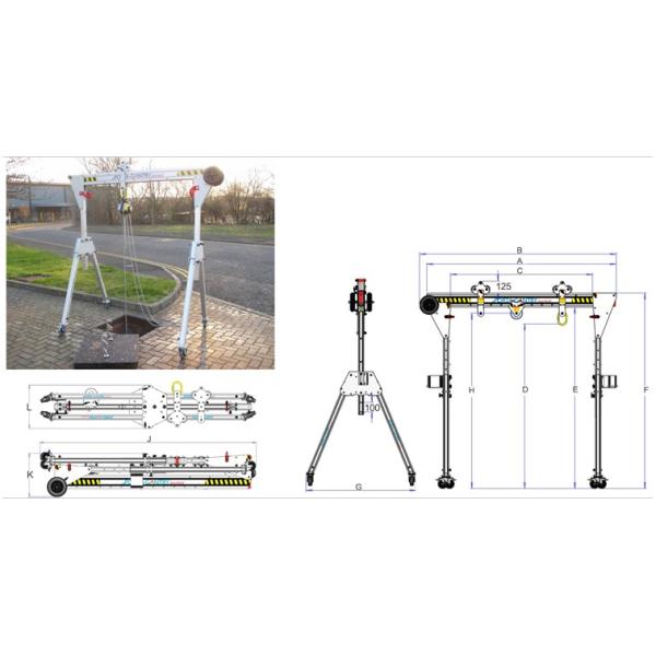 Durable Aluminum Gantry Crane 500kg Portable CE Certificated Easy Installation