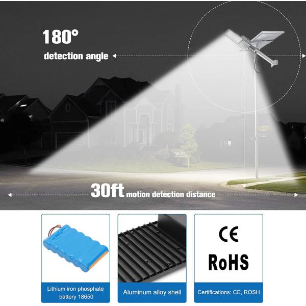IP65 Solar Panel Street Lamp Post 6000K Outdoor 200 Watt Solar Street Light
