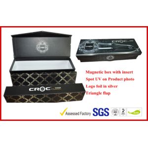 Safe Hair Straightener Electronics Packaging Boxes , Hot Stamping Coated Paper