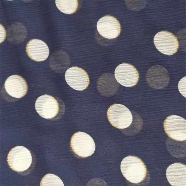 Buy 75gsm Polyester Chiffon Fabric Crinckle Aop Printed And Golden at wholesale prices