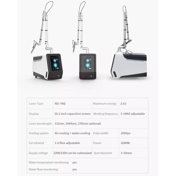 Nd Yag Picosecond Laser Tattoo Removal Machine Device 755nm 1064nm 532nm