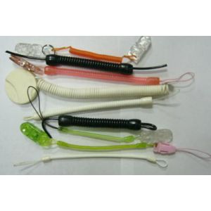 Custom OEM Simple Stretchable Platic Coil Key Ring w/Rectangle Connector Ring