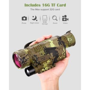 Digital 5x8 Optics Scope Night Vision Infrared Monocular With 16GB Card