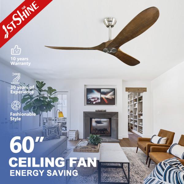 1stshine 60 Inch Metal Ceiling Fan with 35W DC Motor and Energy Saving Wooden