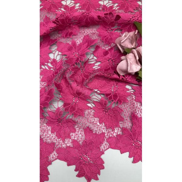 Luxury Pink Flower Laser Embroidered Lace Style Hollow-up For Breathe Premium