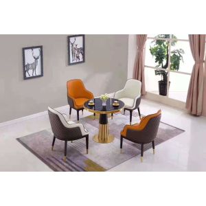 Modern Hotel Banquet Faux Leather Dining Chairs With Wooden Legs