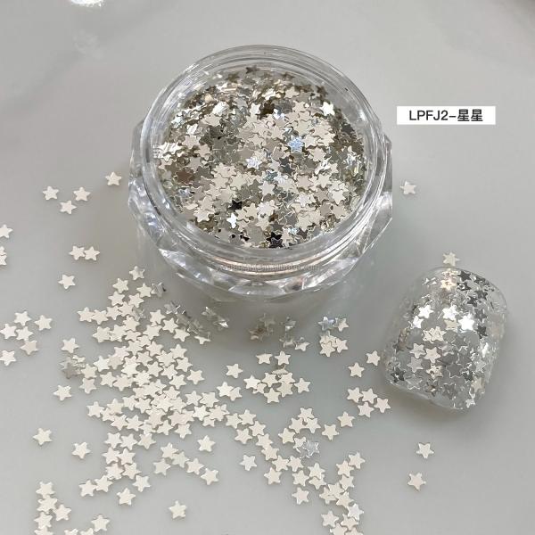 Nail glitters Korean bling super bright Nail polish silver color star heart Sequin summer nail sequins
