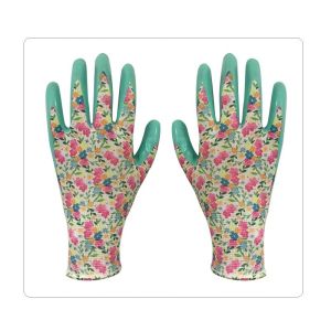 Small Hands Green Nitrile Dipping Protective Gardening Gloves