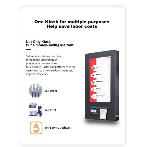32"Outdoor Wall Mount Waterproof Touch Screen Self Order Payment With Printer