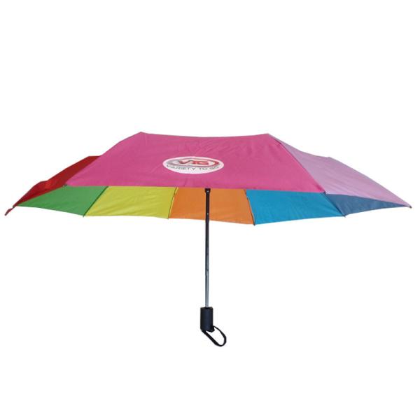 Buy Foldable Rainbow Pongee Auto Open And Close Umbrella 21"x8k at wholesale prices