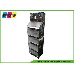 Five Shelves Cardboard Retail Display , 7 Inch LCD Screen Shop Display Stands