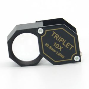 China Hexagon Triplet 20.5mm 10X Jewelry Loupe With Black Casing on sale