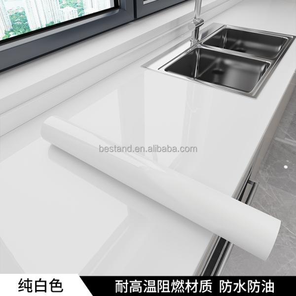 Self-Adhesive Kitchen Wallpaper in Marble Design with High Gloss Finish