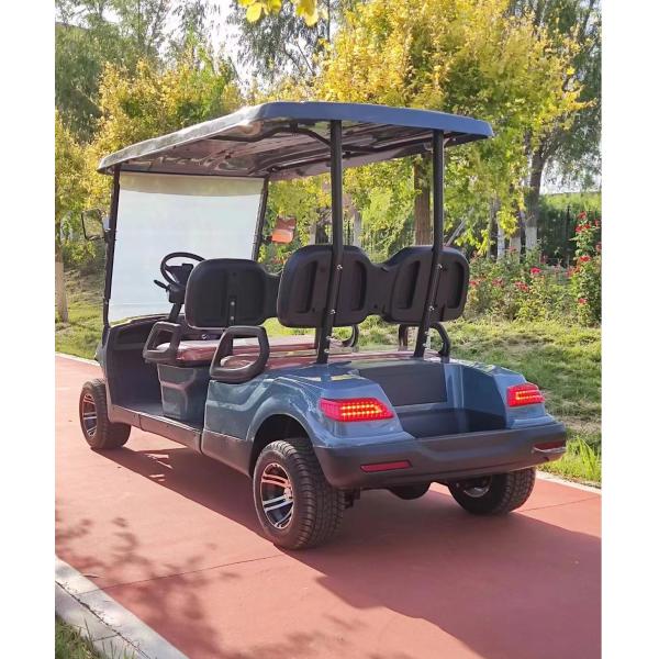 Enduring classics, this golf cart with four seats, powered by a high-efficiency motor, effortlessly tackles slopes. Its intelligent control system