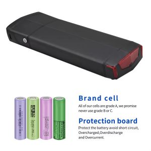 Rear Rack Lithium E Bike Li Ion Battery For Electric Bikes 36v 13Ah 15Ah 17AH 17
