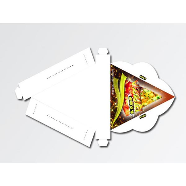 Customized Design 250G Gloss Art Paper CMYK Colors Folding Triangle Pizza Box