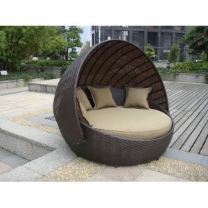 Indoor Office / Home Resin Wicker Daybed With Aluminium Frame