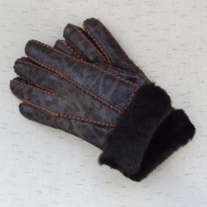 Attractive design printed Russian sheepskin shearling warm gloves winter