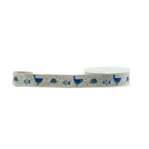 Beige Elastic Stretch Ribbon , Sea Animal Printing Flat Elastic Ribbon
