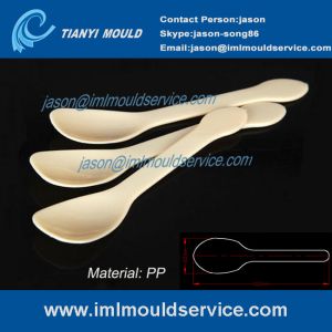 China develops PP disposable plastic soup spoons mold/ PP disposable plastic coffee spoons mould on sale