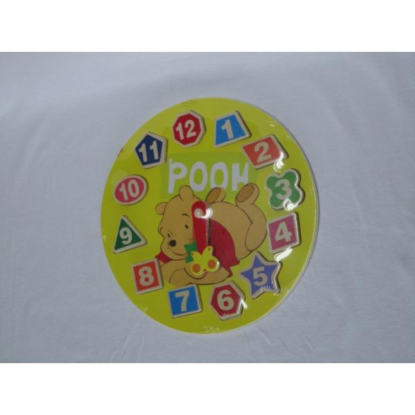 Best Figures Cartoon Bear Logo Clock Wooden Early Childhood Educational Toys for