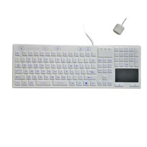EPA Disinfectant Washable Medical Keyboard Switched Backlit On Medical Cart