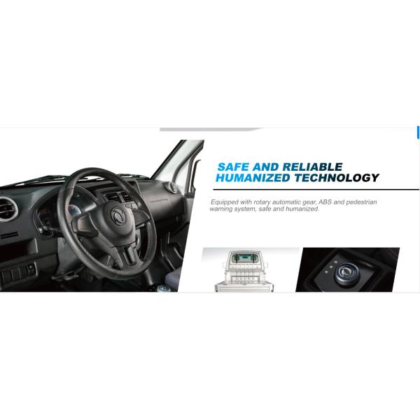 China Brand Electric Mini Truck with Van Ruichi Ek01s Loading Capacity 720kg 6cbm Container, pure electric truck