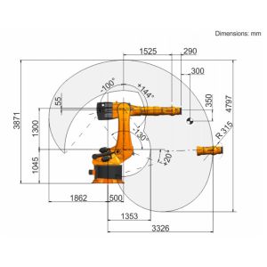 Kuka Robot Automation KR 420 R3330 For Floor Handling Palletizing