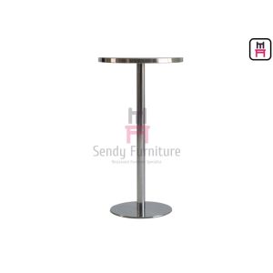 D60cm ODM Brushed Stainless Steel High Table 105cm Height For Restaurant Bar