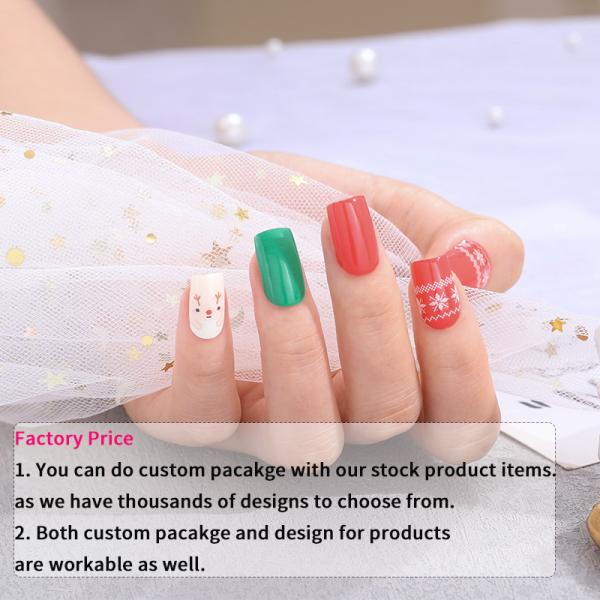 Eco-friendly 3D Solid Color UV Gel Nail Stickers for Long Lasting Semi Cured Nails