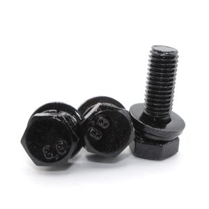 Spring Lock Carbon Steel Black Oxide Hex Bolts Washer Assemblies for Purchase