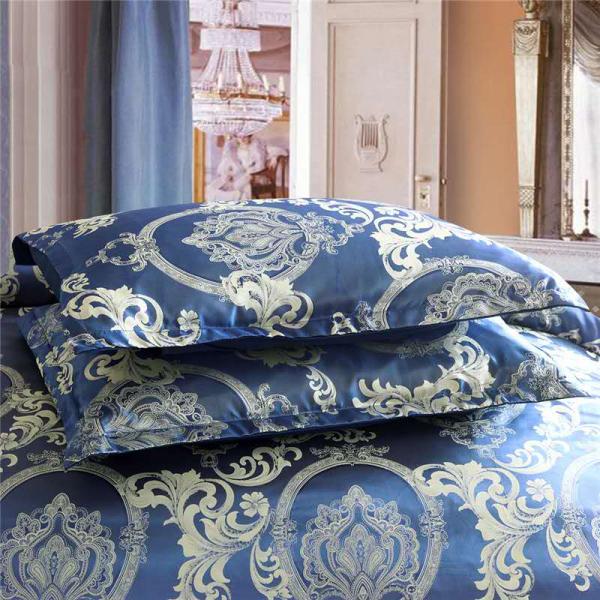European Style Rotary Screen Printing Satin Bedding Set 3 4 6 7 Piece Cotton Sheet Pillow Case Duvet Cover
