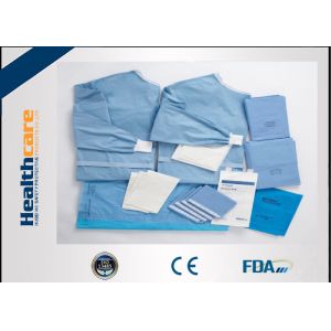 Non Woven PU Film Disposable Surgical Packs Brain Surgery Set With Adhesive /
