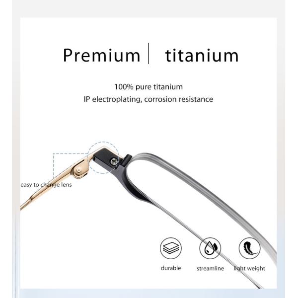 Men Titanium Frame Glasses , OEM Transparent Half Frame Glasses