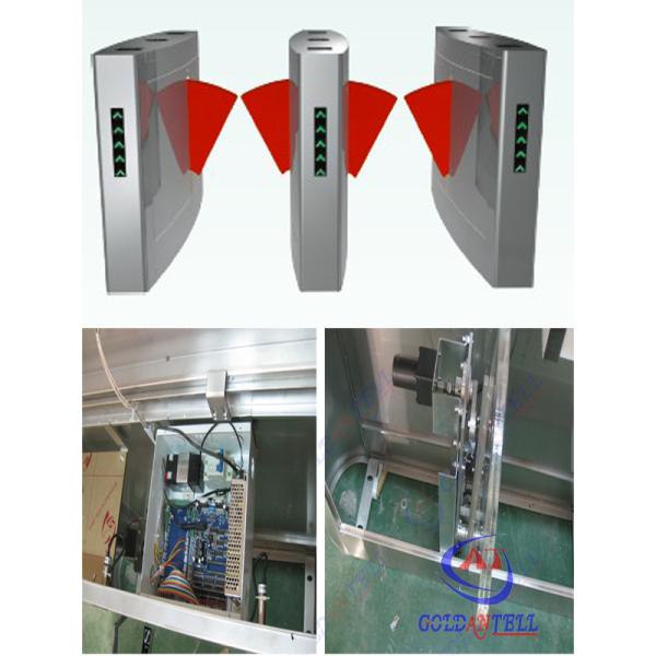 Access Control Flap Barrier Gate , retractable pedestrian barriers Infrared induction clamp