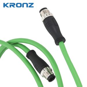 IE M12 Connector IEC 61076-2-101 A Code 8 Pin with Pre-assembly PVC Cable