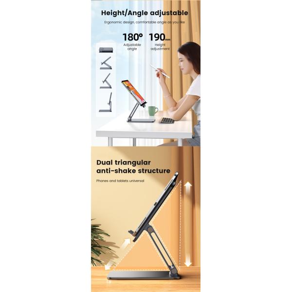 Universal Cell Phone Stand Foldable Aluminum Alloy Table Stand OEM Available