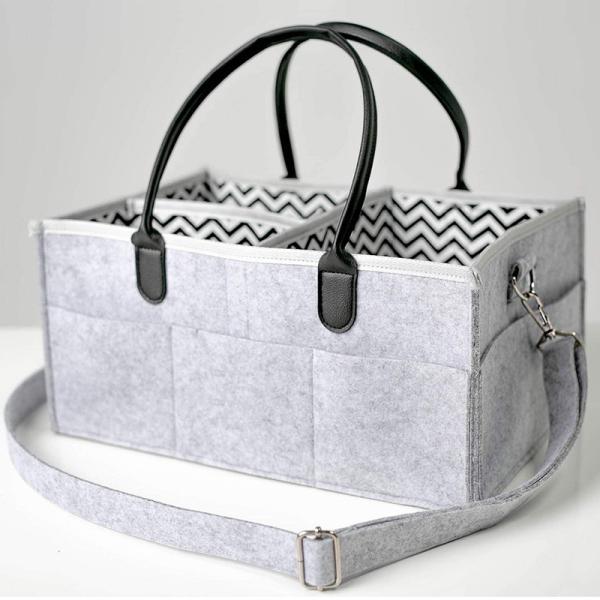 Buy Durable Felt Baby Diaper Caddy With Detachable Adjustable Shoulder Strap at wholesale prices