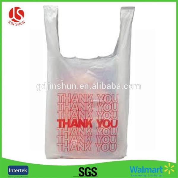 Size White "Thank You" reusable plasticT-Shirt Bags