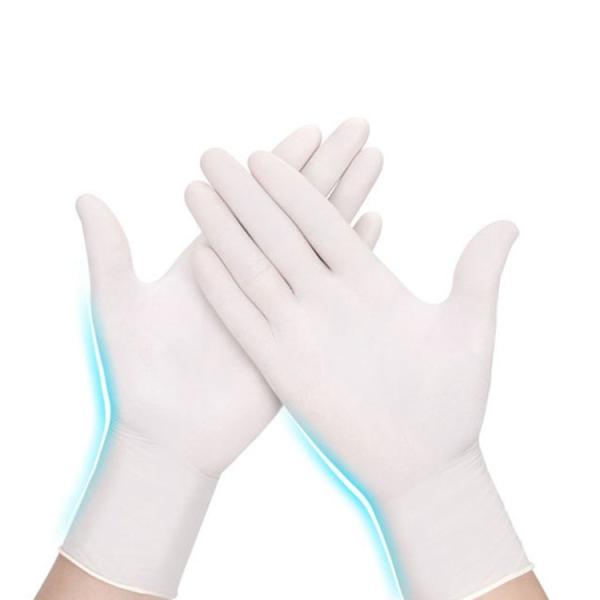Buy White Medical Disposable Exam Gloves Latex Nitrile Material Ultra Thin at wholesale prices