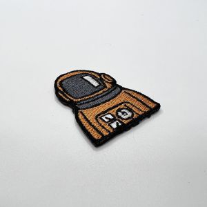 Twill Fabric Cotton Thread Full Embroidery Patch Astronaut Shape 9 CM With Iron