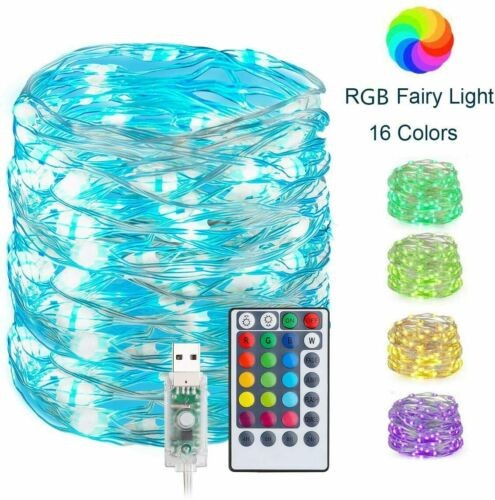 500LM Remote Control 5V USB Fairy String Lights Waterproof With Battery Case