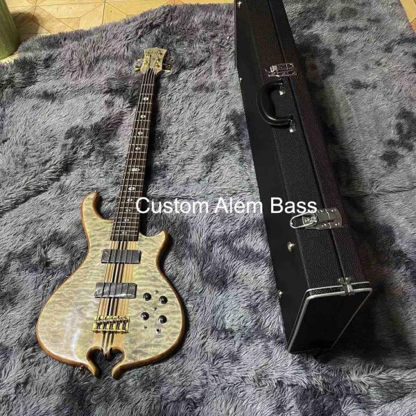 2023 NEW Custom Alembic Style Neck Through Body Mark King Signature Deluxe 5 Strings Electric Guitar Bass